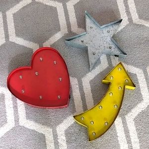 3 Light up Marque Signs